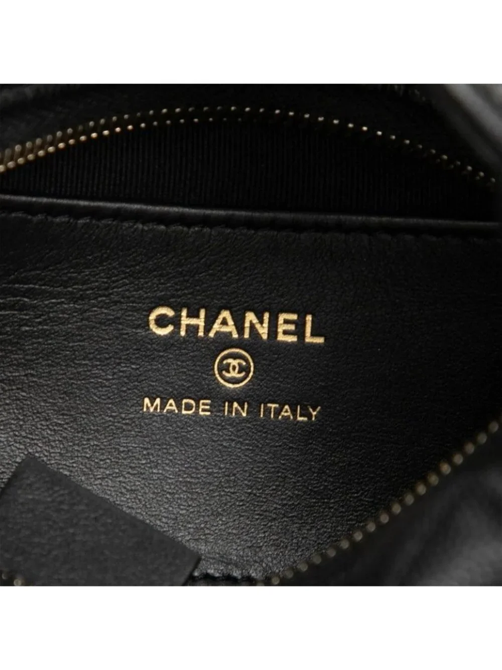 Chanel CC Logo Quilted Mini Hobo Handbag Ribbon Chain Black Caviar Leather